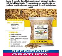 Larve Di Soldati, Black Soldier Fly, Essiccato, 1 Kg (Equivalente a 6,5 Litri).