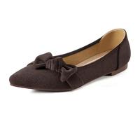 Larwen Comode scarpe basse da lavoro da donna: memory foam e antiscivolo, per l'ufficio tutto il giorno, punta a punta e fiocco in pelle scamosciata per la fiducia nelle riunioni di lavoro, donne