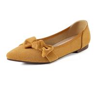 Larwen Comode scarpe basse da lavoro da donna: memory foam e antiscivolo, per l'ufficio tutto il giorno, punta a punta e fiocco in pelle scamosciata per la fiducia nelle riunioni di lavoro, donne