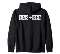 Las a Sea Codice Aeroporto Las Vegas Seattle Felpa con Cappuccio