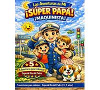 Las Aventuras de Mi Súper Papá: ¡Maquinista! Libro para colorear: 5 aventuras para colorear - Especial Día del Padre (3-7 años)