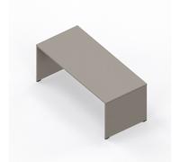 LAS - Scrivania Oxi con piano e gambe in legno profondità 80 cm - colore Stone Grey - Lunghezza scrivania: 180 cm, Allungo scrivania: No allungo