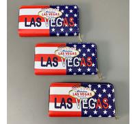 LAS VEGAS 3-PACK Welcome To Favolosa Portafoglio Souvenir 19.1cm x 10.2cm Flag