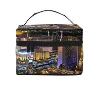 Las Vegas Night View stampato portatile viaggio cosmetico Bag Wash Bag Cosmetic Bag, Nero , Taglia unica