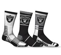 Las Vegas Raiders Calzini 3 Confezione Girocollo Lunghezza NFL Calcio Uomo Shoe