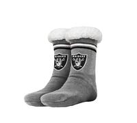Las Vegas Raiders Donna Righe Logo Alto Footy Pantofole Misura 6-10 Nuovo No