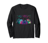 Las Vegas Skyline Stile Acquerello Maglia a Manica