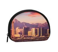 Las Vegas Sunset Minis Storage Bag Shell Wallet Piccolo portamonete con mini con cerniera Cambiare borsa per le chiavi delle monete è anche possibile riporre qualsiasi piccolo oggetto che si desidera,