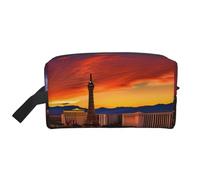 Las Vegas Sunset Storage Bag Toiletry Bag Travel Bag Cute Cosmetic Bag Makeup Accessori, bianco, Taglia unica