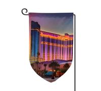 Las Vegas Tramonto 1 Stampa Bandiere di benvenuto da cortile Decorazione per esterni Tutte le stagioni Bandiera da giardino Patio 30,5 x 45,7 cm forme multiple
