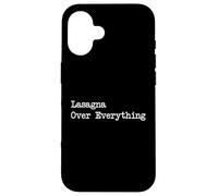 Lasagne su tutto Divertente Lasagna Minimalista Scrittura Custodia per iPhone 16