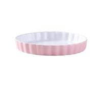 Lasagne Teglia for pizza Forno domestico in ceramica Forno a microonde Piastra speciale Stampo for torta Resistente alle alte temperature Piatto di riso for formaggio per microonde(Pink,10inches)