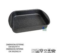 LASAGNERA PIETRA LAVICA RETTANGOLARE CM 35X25 CON RIVESTIMENTO ANTIADERENTE