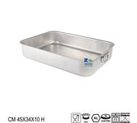 LASAGNERA RETTANGOLARE PROFESSIONALE IN ALLUMINIO CM 45X34X10 H CON ANELLI