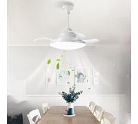 LASANYA E27 Piccolo Lampadario con Ventilatore da Soffitto Moderno e Telecomando, Ventilatore da Soffitto Invisibile con Luce per Soggiorno, Camera da Letto, Garage Lampadaria Ventola Silenzioso