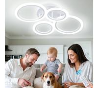 LASANYA Plafoniera LED Moderna con Telecomando, Lampada da Soffitto LED Rotonda da Incasso per Soggiorno, Camera da Letto, Illuminazione a soffitto Dimmerabile, Luminosità Regolabile-4 circle