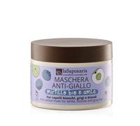 laSaponaria Maschera No Yellow per capelli grigi con Amla e mirtillo (200 ml) - neutralizza i riflessi gialli