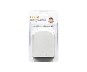 Lascal Kit KiddyGuard per montaggio a muro rete scale, Attacco regolabile per installazione cancelletto per bambini, Kit montaggio rete anticaduta bambini, bianco