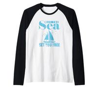 Lascia Che Il Mare Ti prepari Free Barca a Vela Sport Maglia con Maniche Raglan