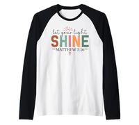 Lascia Che la Tua Luce risplenda cristiani Uomini e Donne cristiani Maglia con Maniche Raglan