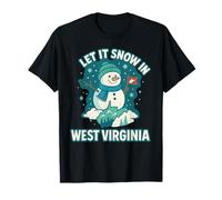 Lascia Che nevichi con la Maglietta WV Snowman West Holiday Flakes Maglietta
