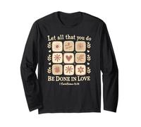 Lascia che tutto ciò che fai essere fatto in amore cristiano floreale Boho Maglia a Manica