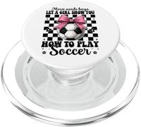 Lascia che una ragazza ti mostri come giocare a calcio coquette Bow rosa PopSockets PopGrip per MagSafe