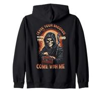 Lascia Il Tuo Bagaglio Dietro di Te e Vieni con Me Grim Reaper Felpa con Cappuccio