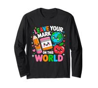Lascia il tuo segno su questo mondo ultimo giorno di scuola insegnante bambino Maglia a Manica