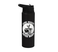 Lascia la realtà Enter Books Reader Skeleton Reading Book Stainless Steel Insulated Water Bottle