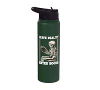 Lascia la realtà Entra libri Libro di lettura scheletro Stainless Steel Insulated Water Bottle