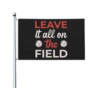 Lascia tutto sul campo per le bandiere da baseball per esterni, 3x5 piedi, bandiera bifacciale in poliestere resistente per decorazioni da giardino, casa, cortile, festival, bandiere di benvenuto