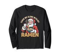 Lasciami Solo con Il Mio Ramen Babbo Natale Noodle Giapponese Maglia a Manica