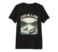 Lasciami Un Uccello Loon, Illustrazione retrò Loon per Birding Maglietta Premium