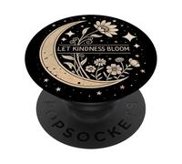 Lasciate che la gentilezza fiorisca celeste luna floreale Boho Inspirational PopSockets PopGrip Adesivo