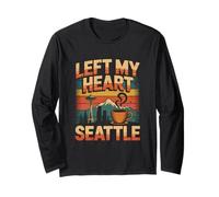 lasciato, mio, cuore, in, seattle, orizzonte, paesaggio Maglia a Manica