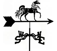 LASDERTV Windfahne, Wetterfahne, Gartenwetterfahne, Edelstahl, Windanzeiger mit Gartenskulpturen, Statuen, professionelles Messwerkzeug für Gartendekoration, Dach - Südosten, Nordwesten (PF