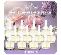 LASENTEUR Ricarica di Profumo per diffusore Elettrico 12x19ml | compatibile con Air Wick e Glade, Profumo per ambienti, ricarica di olio profumato con peonia, gelsomino, orchidea e lillà