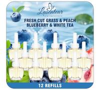LASENTEUR Ricarica per profumo, 12 x 19 ml, compatibile con Air Wick e Glade, profumatore per ambienti e deodorante per la presa, ricarica di olio profumato con note verdi, pesca, mirtillo e tè bianco