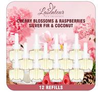 LASENTEUR Ricarica per profumo, 12 x 19 ml, compatibile con Air Wick e Glade, profumo per ambienti e deodorante per la presa, ricarica con fiori di ciliegio, lampone, abete d'argento e cocco
