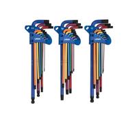 Laser 9244 - Set di 27 chiavi esagonali e a stella, codice colore, serie extra lunga, codice colore