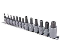 Laser 9282 Set di punte esagonali di sicurezza 1/4" D, 3/8" D, 1/2" D, 13 pezzi
