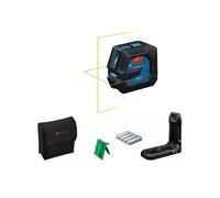 Bosch Professional livella laser a linee GLL 20-22 G (staffa LB 10, laser verde, uso interno, doppia alimentazione, 4 batterie da 1,5 V LR6, custodia protettiva)