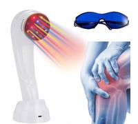 Laser per dolore per esseri umani e veterinari con display LED, diretto a articolazioni e muscoli per alleviare il dolore Terapia della luce rossa (3 x 808nm + 4 x 650nm + 3 x 590nm + 3 x 477nm)