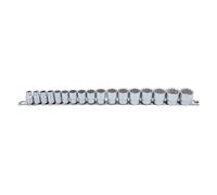 Laser Strumenti Metrico Presa Set 3 / 8D Bi Esagonale 12pt Raso Finish17pc 8mm A