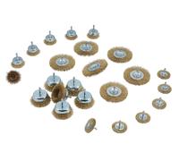 Laser Strumenti Spazzola Metallica Set 24pc 6mm Gambo Rame Acciaio Zincato 8862