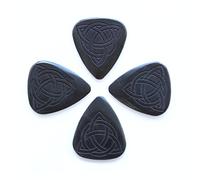 Laser Tones LASTTR4 - Plettri in legno di ebano africano, motivo: Triquetra celtica, 4 pezzi