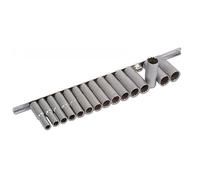 Laser Tools Bi-Esagonale Presa Profonda 1.3cmD Set 15pc 10 A 24mm su Un Binario