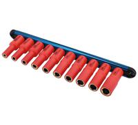 Laser Tools Kit Bussole VDE Isolate Profonde 6-15mm 3/8" 10 Pezzi 6 Punti 8988