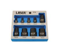 Laser Tools Profilo Basso Urto Esagonale Presa Punta Set 0.6cmD, 1cmD 9pc 6726
